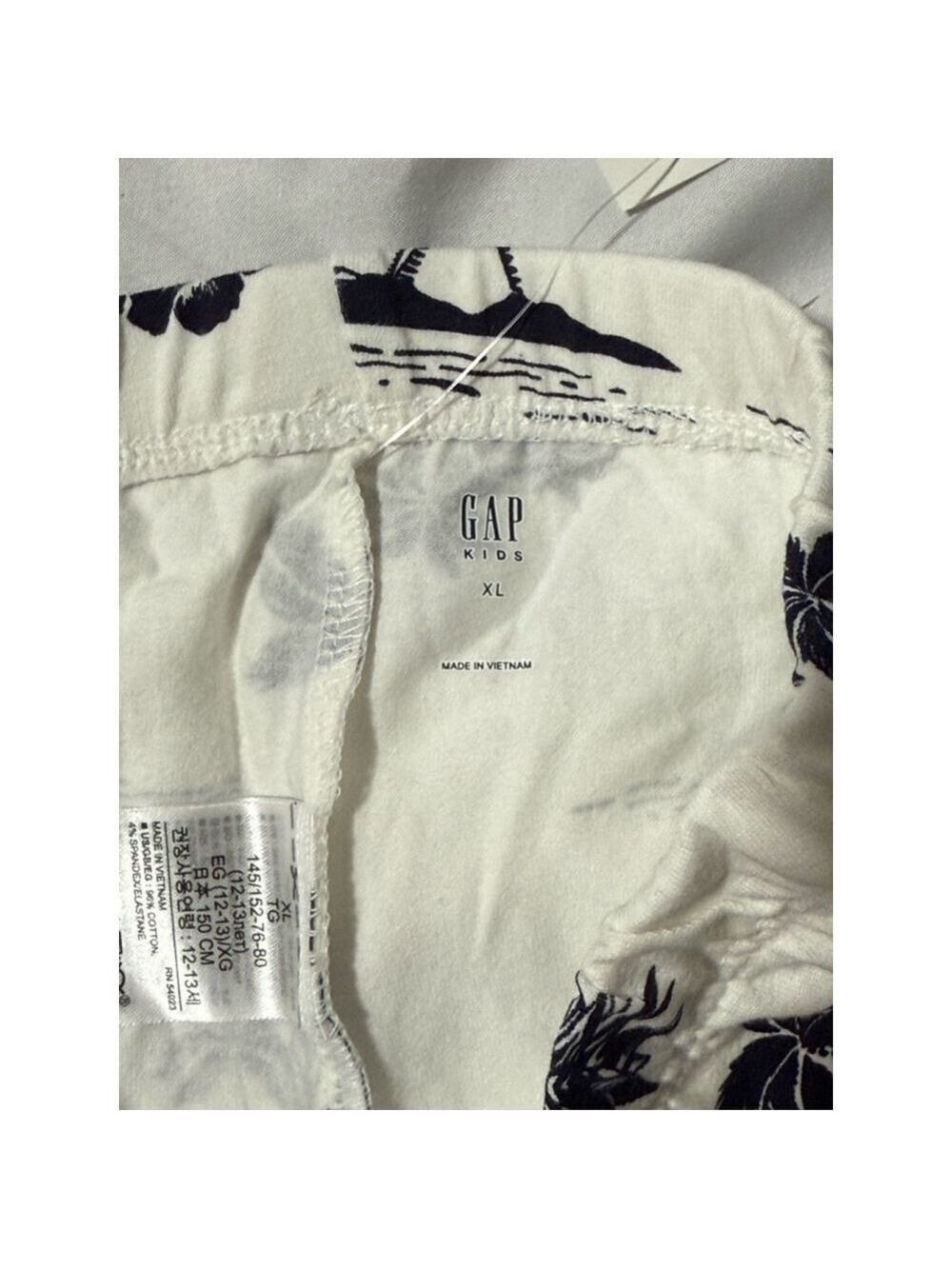 Girls GAP Kids XL White Tropical Print Leggings - Picture 3 of 4